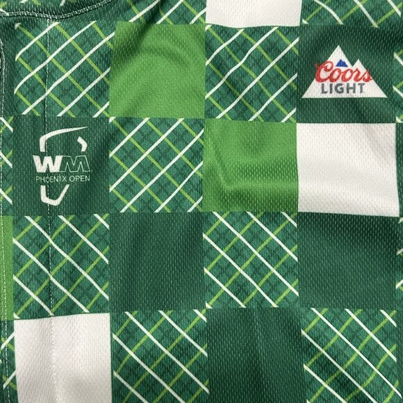 Coors Light Phoenix Waste Management Open Green Plaid Romper M Golf Birds Nest - Picture 6 of 8